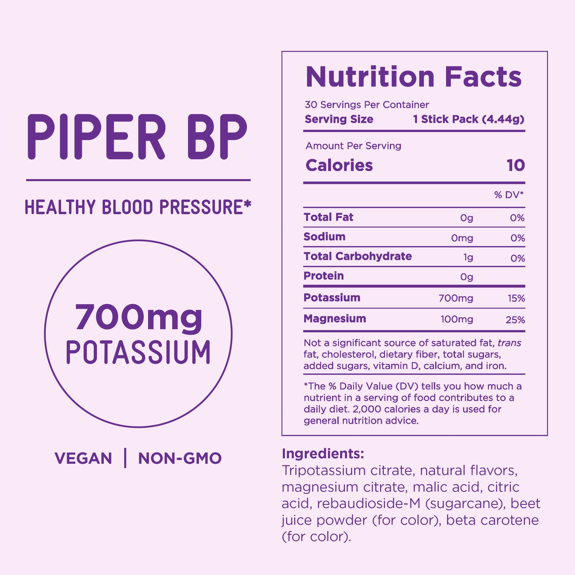 PIPER BP Healthy Blood Pressure* Drink Mix