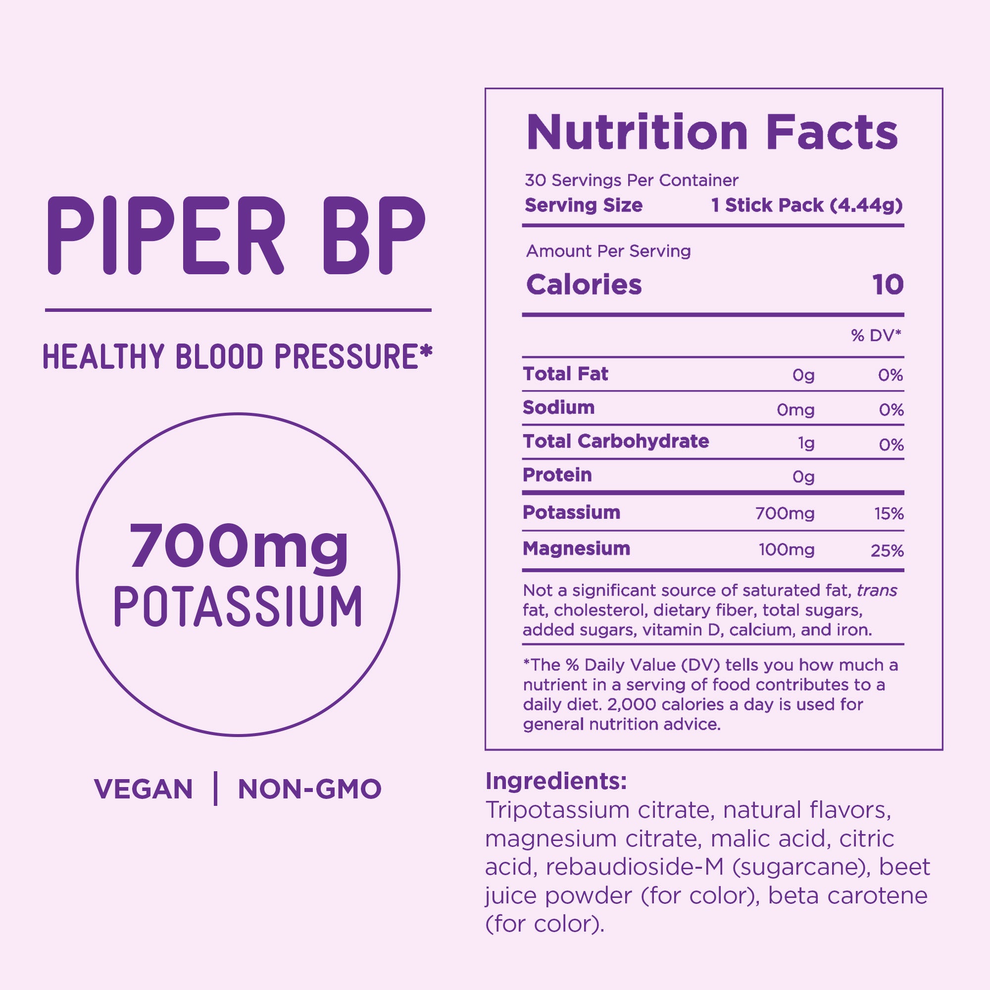 PIPER BP Healthy Blood Pressure* Drink Mix (Buy 3, Save 10%, Use Code BP10)